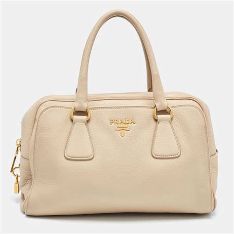 PRADA Vitello Daino Bowling Bag Baltico 